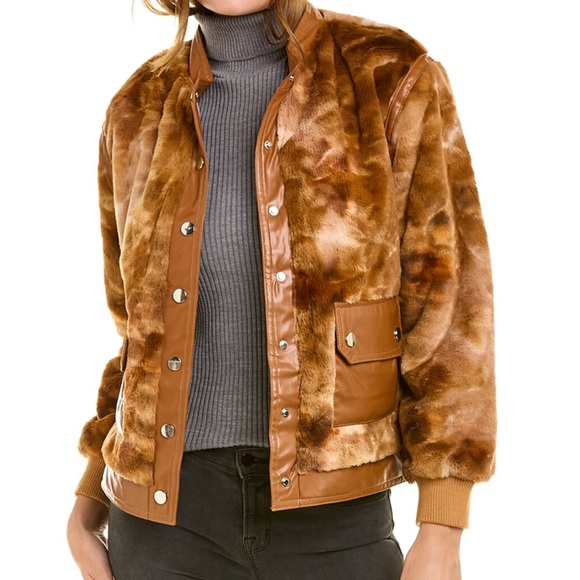 La Fiorentina Tan Luxury Jacket - MSRP $475. Fits sizes 8-12. One size fits most - Picture 2 of 3